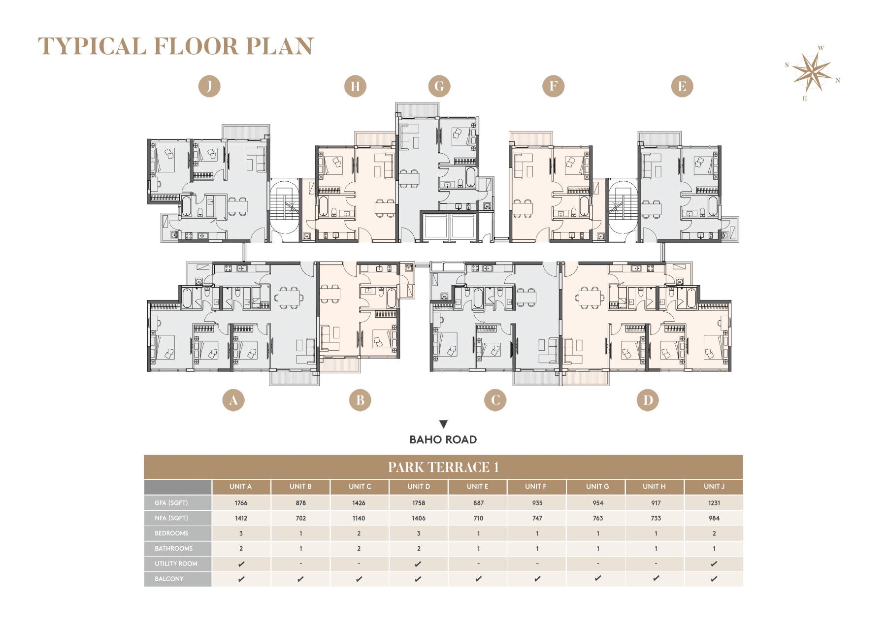 The Park · Terrace 1 · PARK TERRACE 1 / TYPICAL FLOOR PLAN