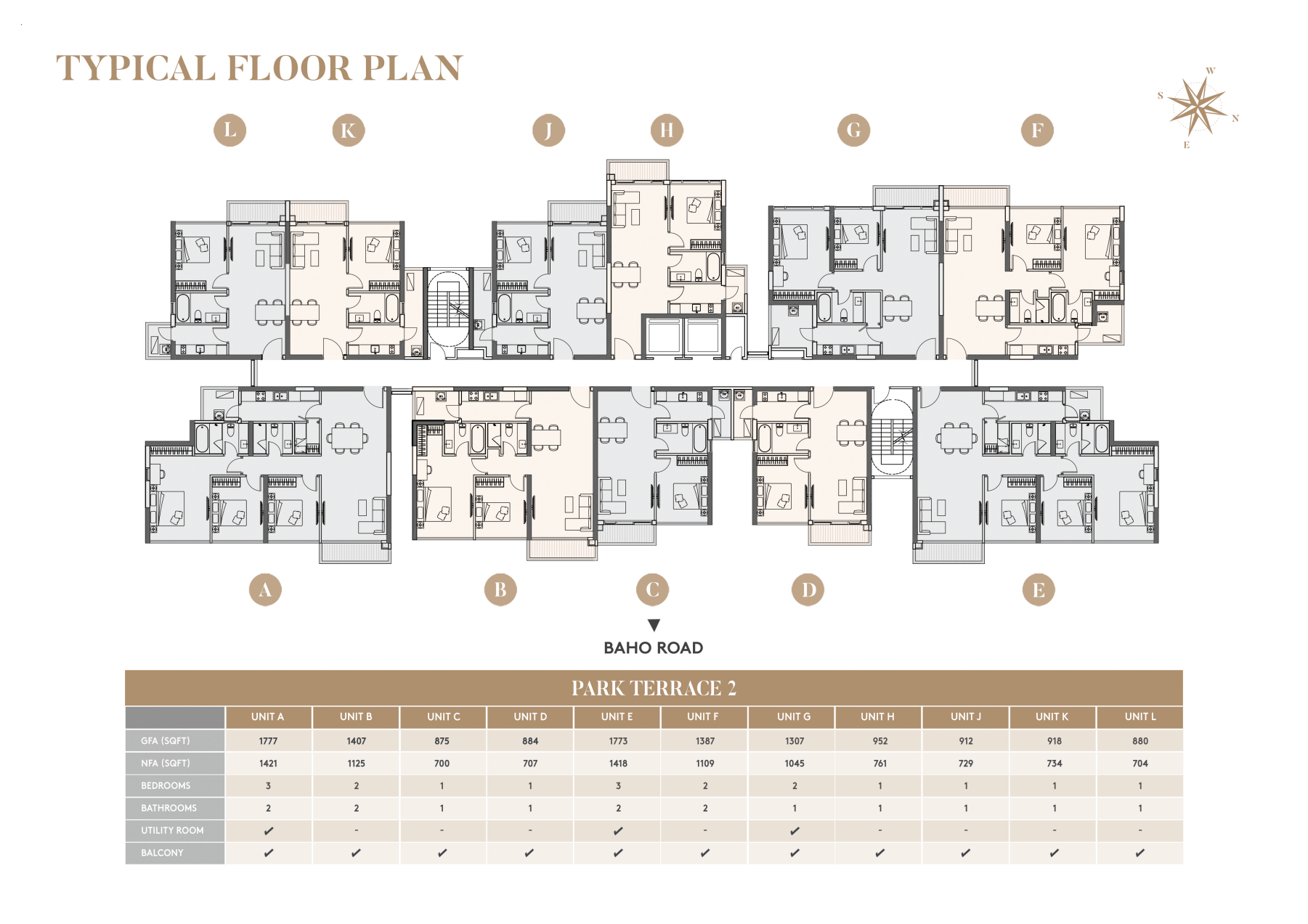 The Park · Terrace 2 · PARK TERRACE 2 / TYPICAL FLOOR PLAN